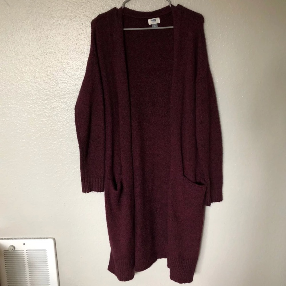Maroon Boucle Cardigan